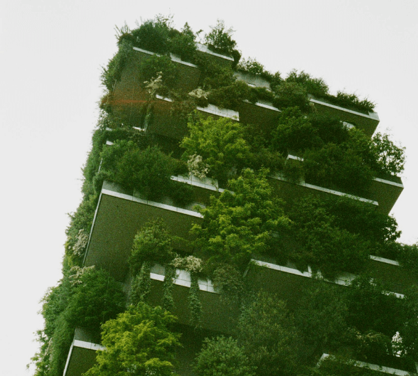Green building with vertical forest